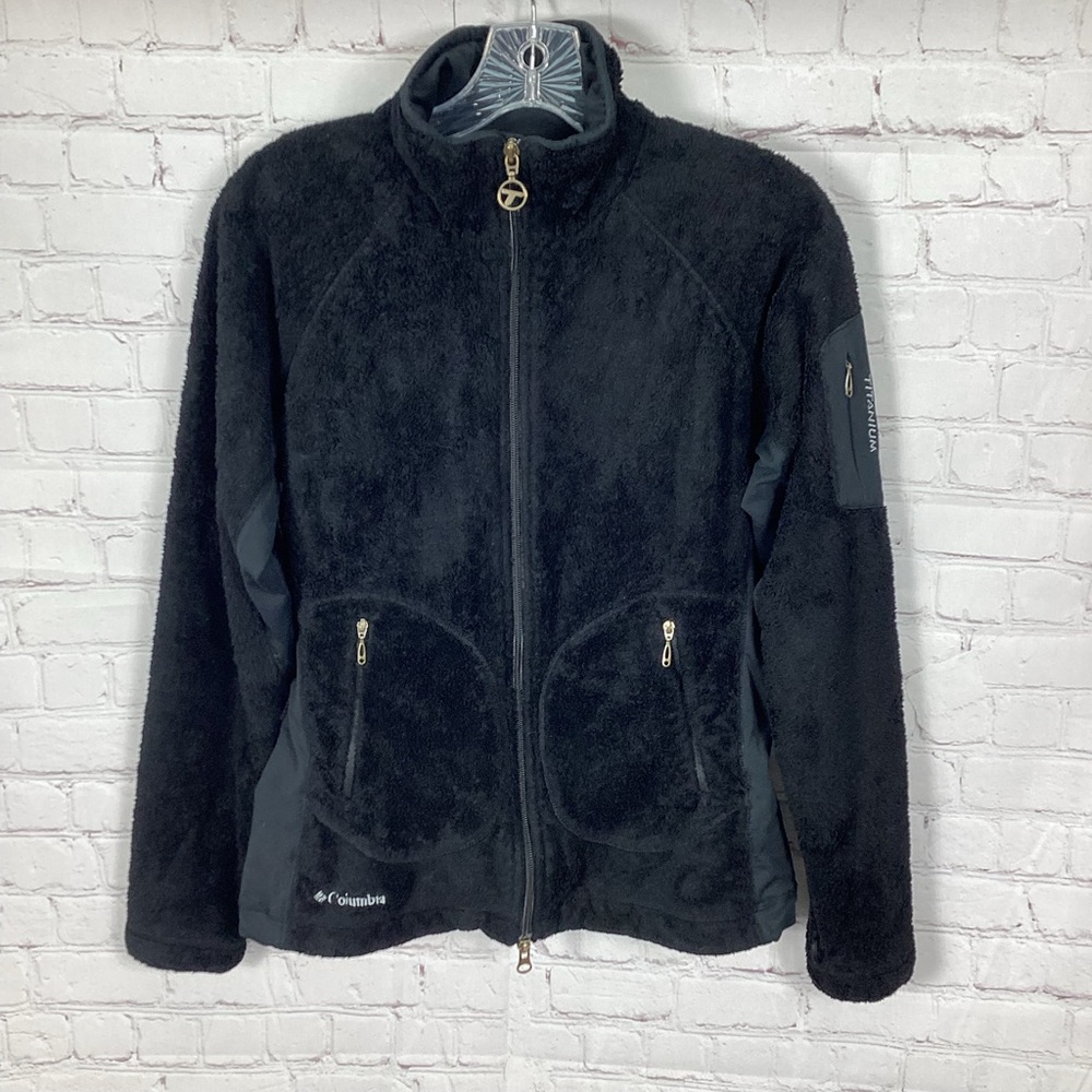 Columbia Titanium Fleece Inner Jacket Black Women’s Size Medium Full Zip‎ 2 Pkts
